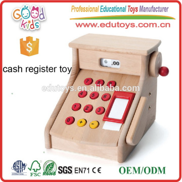 Jouer des jouets en bois Kids Cash Register, Handcrafted Nature Cash Counter Toy pour les filles